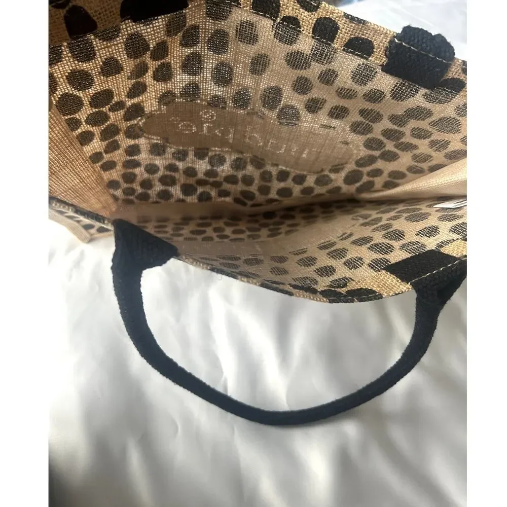 Mudpie Jute Tote Bag Animal Print - Picture 3 of 5